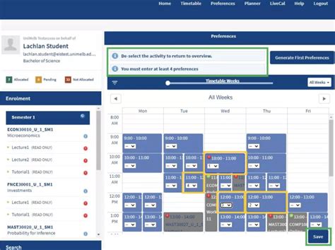 my unimelb timetable.